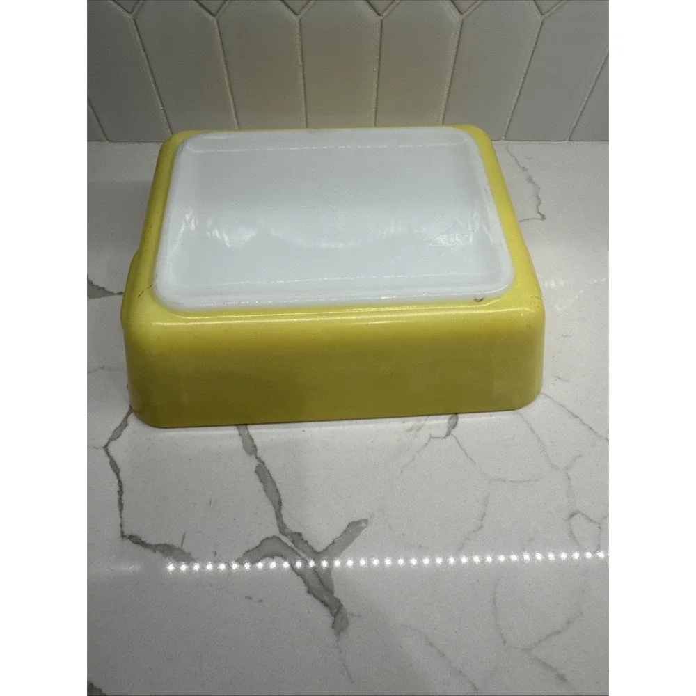 Vintage Pyrex 503 B Yellow Refrigerator Dish w/ Ribbed Lid 503 C Casserole Dish